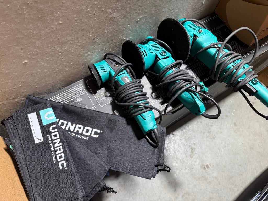 3x VONROC Dual Action Poliermachine PM507AC/PM504AC/PM501AC, Auto diversen, Autogereedschap, Gebruikt, Ophalen of Verzenden