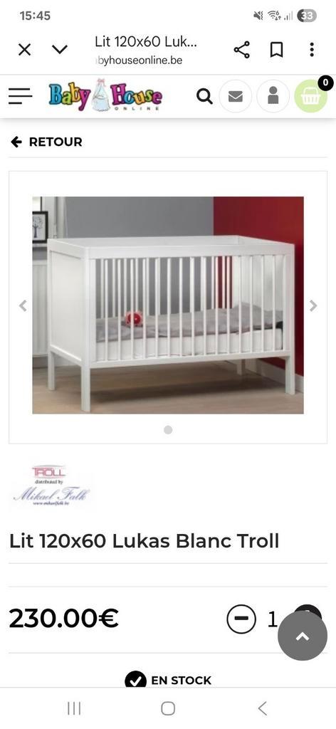 Bed en matras 60x120cm, Kinderen en Baby's, Babywiegjes en Ledikanten, Zo goed als nieuw, Ledikant, Ophalen