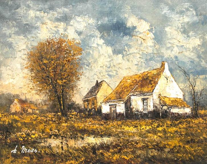 Campagne au soleil d'automne - Louis Maes, Antiek en Kunst, Kunst | Schilderijen | Klassiek, Ophalen