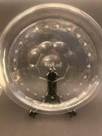 Glazen schaal met voet - Gluck Auf - kolenmijn kreet., Antiek en Kunst, Ophalen of Verzenden