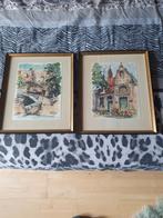 2x aquareltekeningen Ghislain Swimberghe, Antiek en Kunst, Ophalen