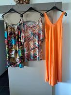 Zomerjurk mt 42, lang en kort, Kleding | Dames, Jurken, Maat 42/44 (L), Oranje, Ophalen of Verzenden, Zo goed als nieuw