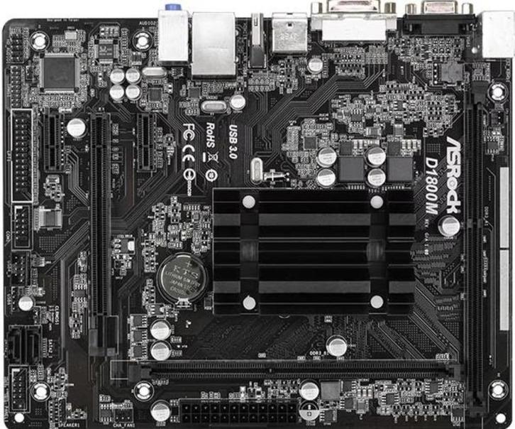 ASRock D1800M - J1800 CPU Moederbord, Computers en Software, Moederborden, Zo goed als nieuw, Intel, DDR3, Ophalen of Verzenden
