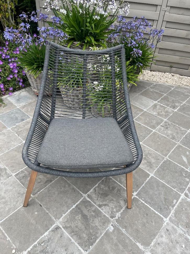 Loungestoel JUTLANDIA DANNEMARE B70xH79xD84 grijs, Tuin en Terras, Tuinstoelen, Zo goed als nieuw, Aluminium, Ophalen