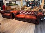 original chesterfield bankstel 3+2 zits oxblood rood Pegasus, Ophalen of Verzenden, Zo goed als nieuw