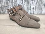 Magnanni grijs suede double monk schoenen 41,5 + riem, Kleding | Heren, Schoenen, Overige kleuren, Verzenden, Magnanni, Gespschoenen