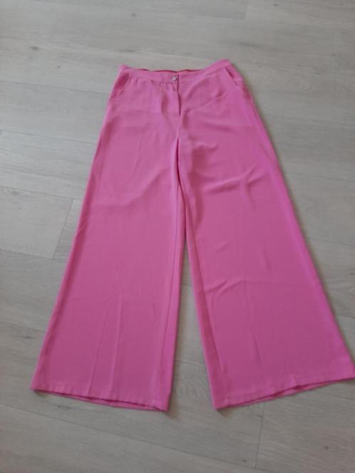 🎀 Amelie amelie roze wijde broek, Kleding | Dames, Broeken en Pantalons, Zo goed als nieuw, Maat 42/44 (L), Roze, Lang, Ophalen of Verzenden