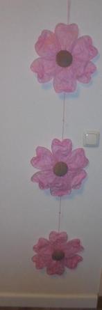 BLOEMEN GUIRLANDE PAPIER IN ROZE 145 CM NIEUW, Enlèvement ou Envoi, Neuf