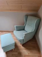 Ikea fauteuil met poef Strandmon, Maison & Meubles, Fauteuils, 75 à 100 cm, Enlèvement, Utilisé, 75 à 100 cm