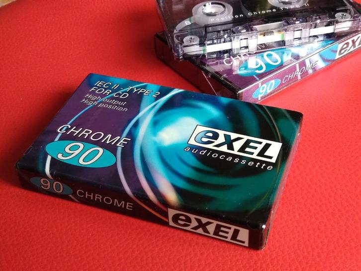 Exel Chrome 90 cassettes (2 stuks), Cd's en Dvd's, Cassettebandjes, Zo goed als nieuw, Onbespeeld, Overige genres, 2 t/m 25 bandjes