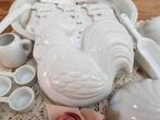 Wit porseleinen puddingvormpje haan, PASEN, Antiek en Kunst, Ophalen of Verzenden