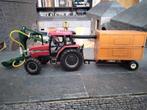 Case IH tractor + maaier + afvaloogstset, Gebruikt, Ophalen of Verzenden, Britains, Tractor of Landbouw