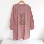 Sweat jurk strass steentjes roze L/XL, Verzenden, Maat 42/44 (L), Nieuw, Roze