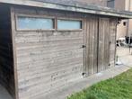 Houten tuinhuis in thermowood met dakoversteek, Tuin en Terras, Tuinhuizen, Ophalen, 500 cm of meer, Met overkapping, Hout