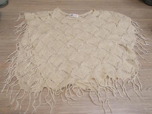 (*) Poncho écharpe beige H&M taille 146 - 152 (fille)., Kinderen en Baby's, Kinderkleding | Maat 146, Zo goed als nieuw, Meisje