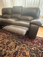 Canape relax (cuir brun) 3 places, Enlèvement, Comme neuf, Cuir