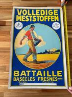 Oude affiche / reclame Battaille meststoffen, Verzamelen, Ophalen, Gebruikt, Reclamebord