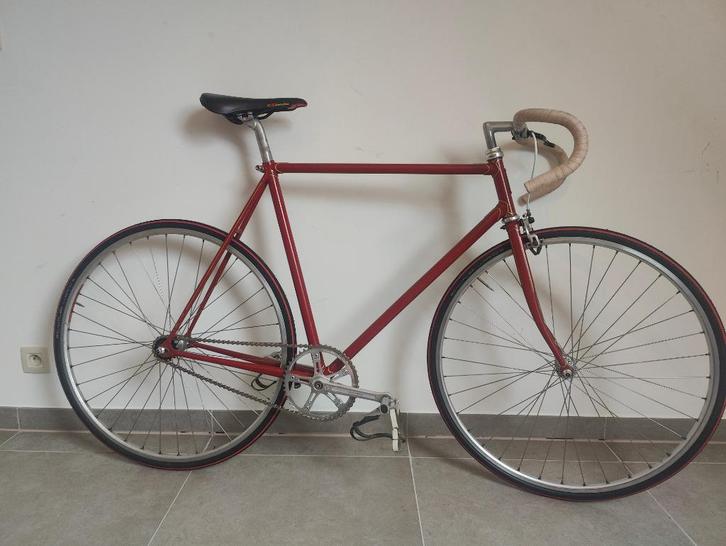 Retro fixed gear / pistefiets maat 58, Fietsen en Brommers, Fietsen | Racefietsen, Gebruikt, Heren, Overige merken, Minder dan 10 versnellingen