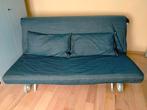 3-zits slaapbank, Huis en Inrichting, Ophalen, Gebruikt, Blauw, Tweepersoons