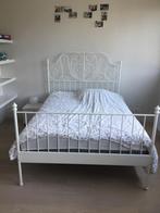 Metalen bed ikea  plus lattenbodem, Huis en Inrichting, Slaapkamer | Bedden, Ophalen, Wit, 140 cm, Zo goed als nieuw