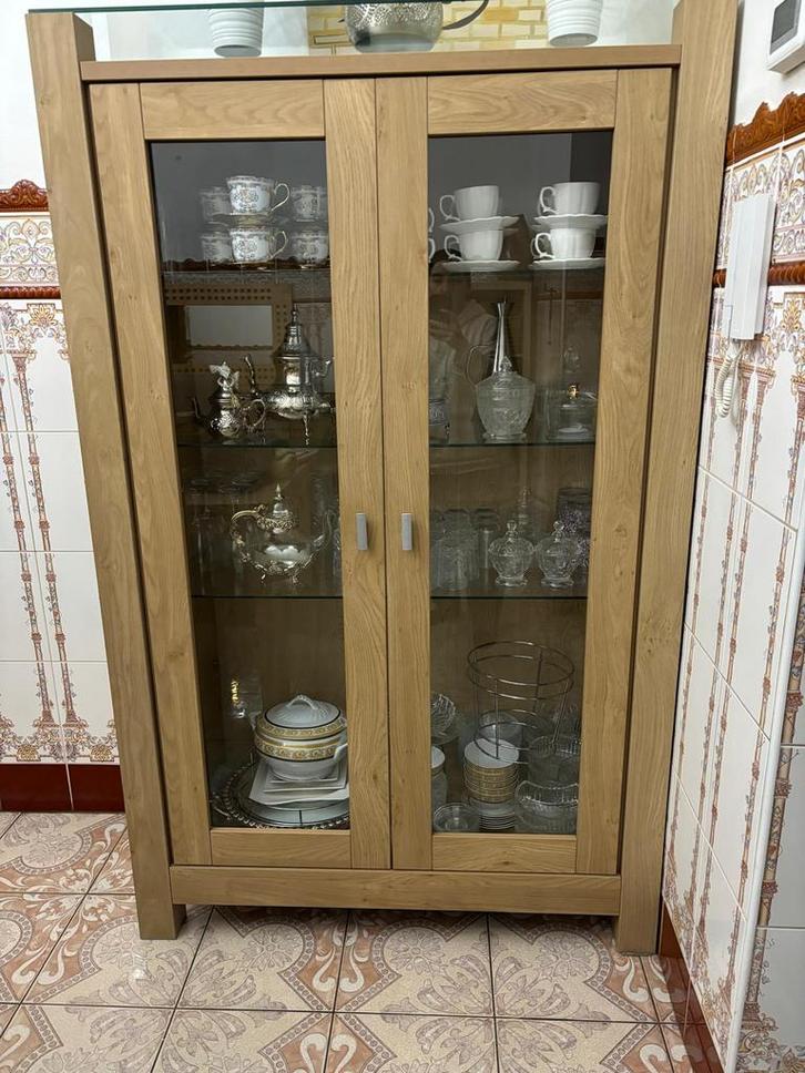 Vitrine bois, Maison & Meubles, Armoires | Vitrines, Comme neuf, Verre, Enlèvement