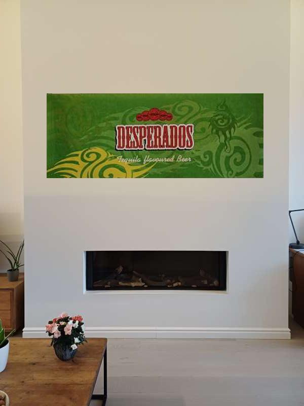 Grande publicité pour desperados 200 x 80 cm, Collections, Marques de bière, Comme neuf, Panneau, Plaque ou Plaquette publicitaire