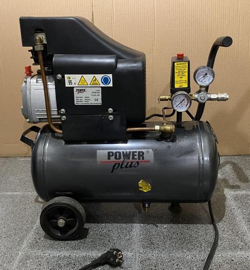 PowerPlus Compressor Pow 551, Doe-het-zelf en Bouw, Compressors, Gebruikt, 6 tot 10 bar, Minder dan 25 liter, Mobiel, Ophalen