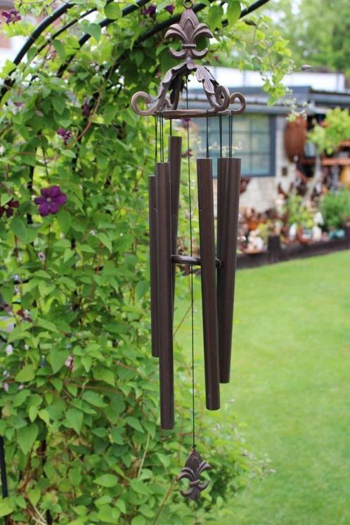 Bronzen windtuingong, fleur de LYS., Tuin en Terras, Tuinwanddecoratie, Nieuw, Ophalen