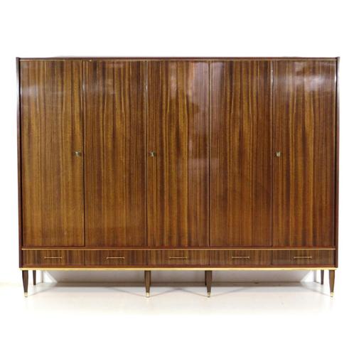Vintage mid century modern design kledingkast in palissander, Huis en Inrichting, Kasten | Wandmeubels, Zo goed als nieuw, Met lade(s)