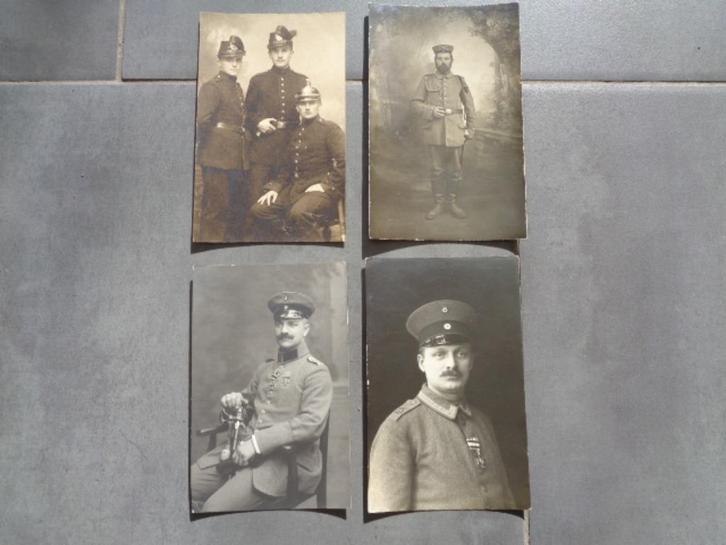 Studio fotografie Duitse soldaten WO 1, met bajonet/medaille, Verzamelen, Militaria | Algemeen, Landmacht, Foto of Poster, Ophalen of Verzenden
