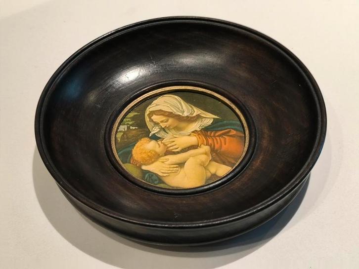 Wandbord 'Maagd met het groene kussen', Antiek en Kunst, Antiek | Religieuze voorwerpen, Ophalen of Verzenden