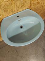 Lavabo sur pied rétro — céramique bleu clair, Keukies Shop, 25 à 50 cm, Lavabo ou Évier, Moins de 100 cm