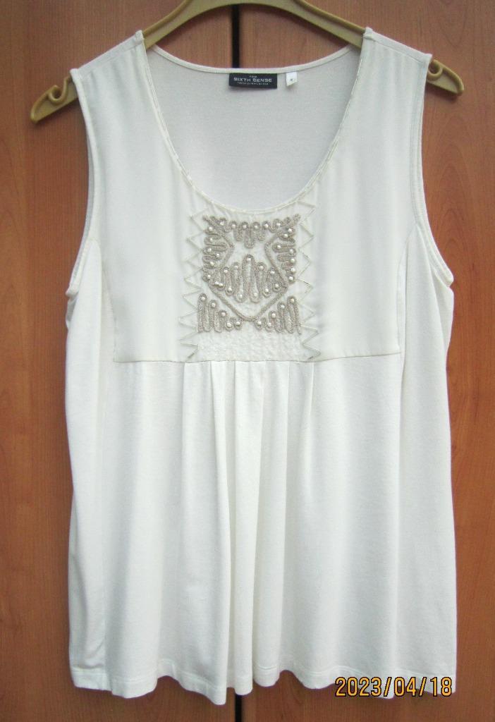 Mouwloze blouse van Sixth Sense, Kleding | Dames, Blouses en Tunieken, Zo goed als nieuw, Maat 38/40 (M), Beige, Verzenden