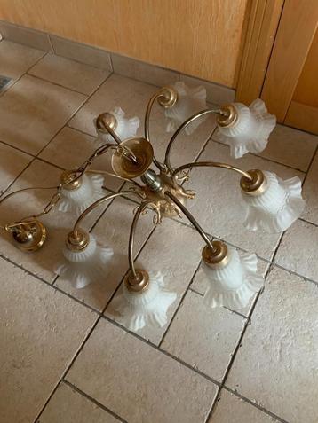 Vintage kroonluchter met 8 armen / chandelier beschikbaar voor biedingen