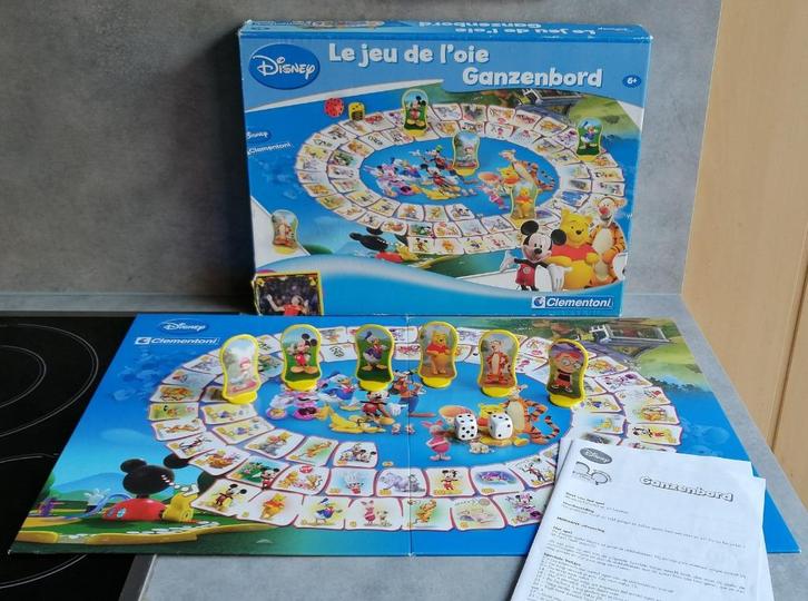 ganzenbord disney clementoni bordspel, Hobby en Vrije tijd, Gezelschapsspellen | Bordspellen, Gebruikt, Een of twee spelers, Drie of vier spelers