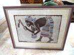 Folk Art Africa: prachtige batik, professioneel ingelijst, Ophalen of Verzenden