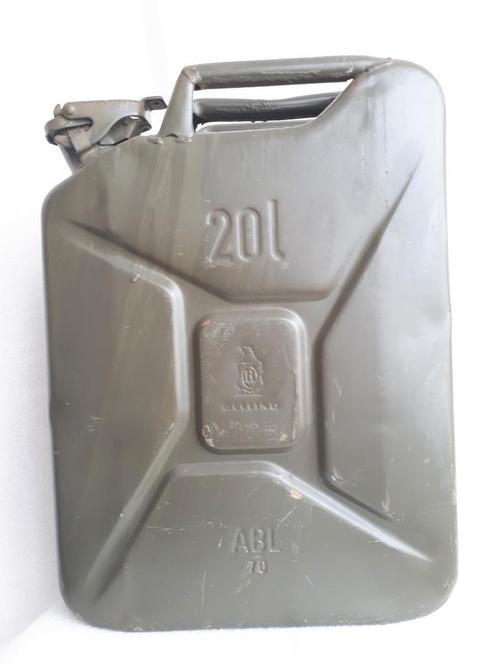 Bellino Jerrycan 20l 1970 ABL Belgisch leger, re-enactment, Verzamelen, Militaria | Algemeen, Ophalen of Verzenden