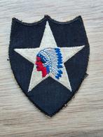 US WW2 2nd Infantry division patch whiteback Indianhead, Ophalen of Verzenden