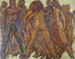 JOS VAN LANCKER / NAAKTE FIGUREN / OLIEVERF PANEEL / 62x77cm, Antiek en Kunst, Kunst | Schilderijen | Modern, Ophalen