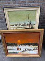 2 schilderijen getekend Demoen 1973-1974, Antiek en Kunst, Ophalen