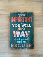 Houten kader met spreuk, Enlèvement, Comme neuf, Bois