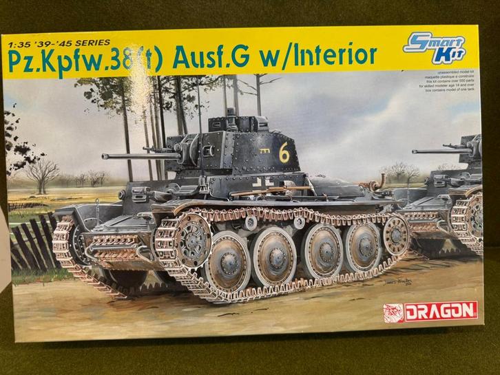 Dragon 1/35 6290 German PzKpfw 38t G tank met interieur, Hobby en Vrije tijd, Modelbouw | Auto's en Voertuigen, Zo goed als nieuw