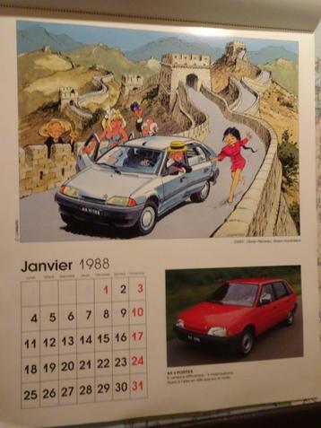 Citroën kalender 1988 - Ric Hochet/Natacha/Michel Vail beschikbaar voor biedingen