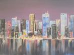 olieschilderij Manhattan by night (60x80cm), Antiek en Kunst, Ophalen of Verzenden
