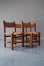 Maison Regain – set van 4 brutalistische stoelen, Huis en Inrichting, Stoelen, Ophalen, Gebruikt, Leer, Vier
