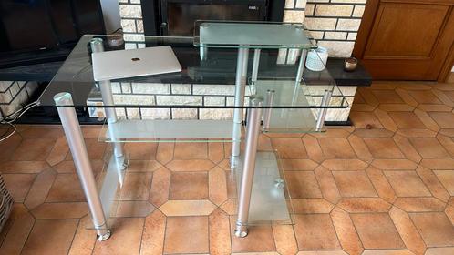 Bureau in glas, Huis en Inrichting, Bureaus, Zo goed als nieuw, Bureau, Ophalen