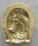 Koperen hoefijzer met paardenkop, Antiek en Kunst, Ophalen of Verzenden