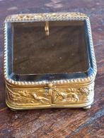 Zakhorlogehouder met jachtdesign, glazen doos met facet, Antiek en Kunst, Ophalen of Verzenden