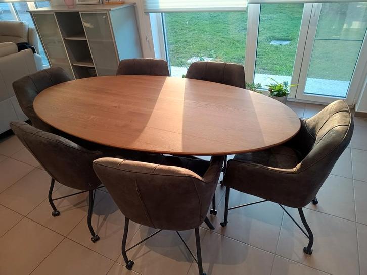 Très belle table de salle à manger (massif) + 6 chaises, Maison & Meubles, Tables | Tables à manger, Enlèvement