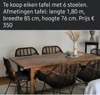 Eiken tafel met 6 stoelen, Ophalen